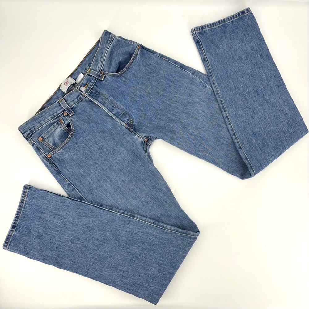 Levi's Medium Blue Stonewash 501 Original Fit No Stretch Jeans, W32 L34